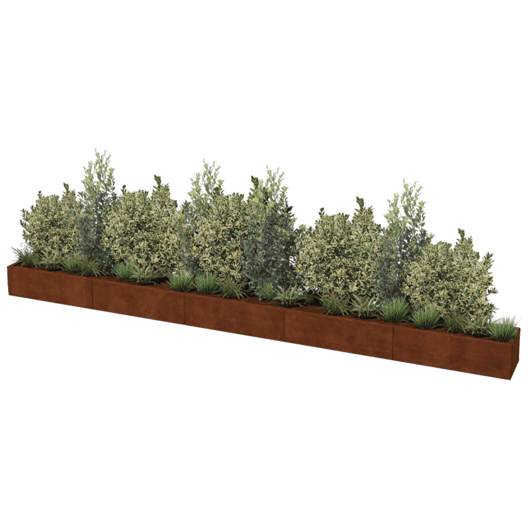 Jardinera de acero corten Texas xxl 500 x 40 cm