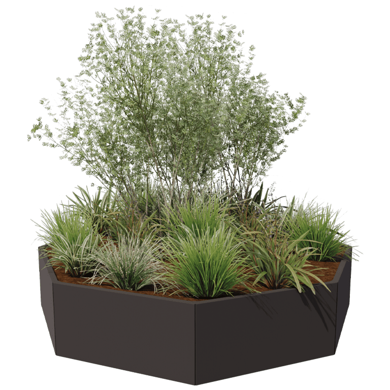 Jardinera de acero con tratamiento electrostático Chicago 100
