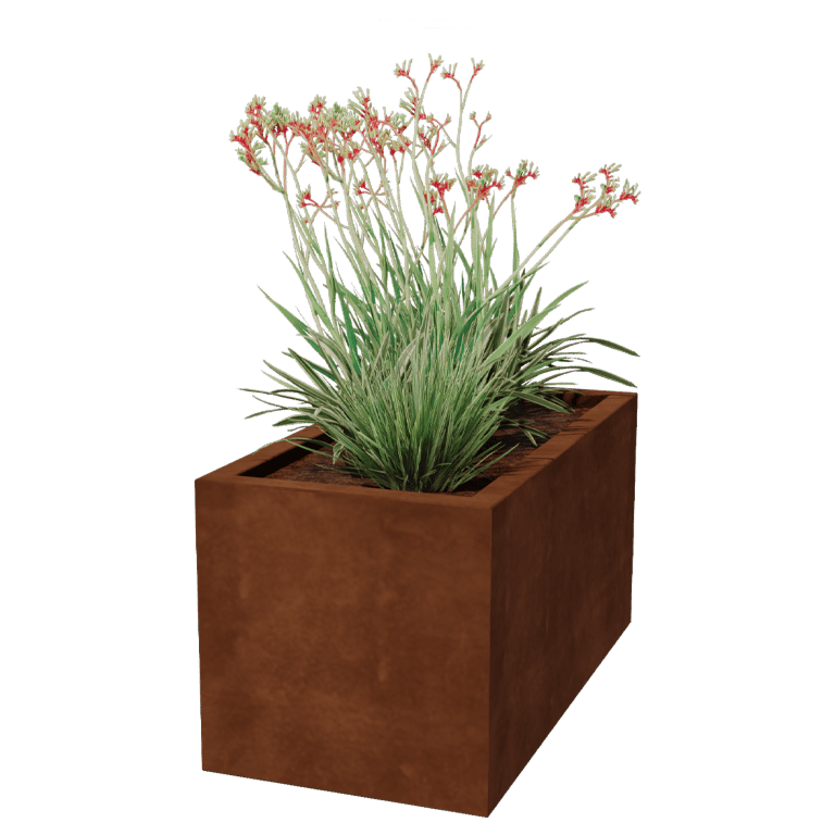 Jardinera de acero corten soldada Montana 100 x 50 x 50 cm