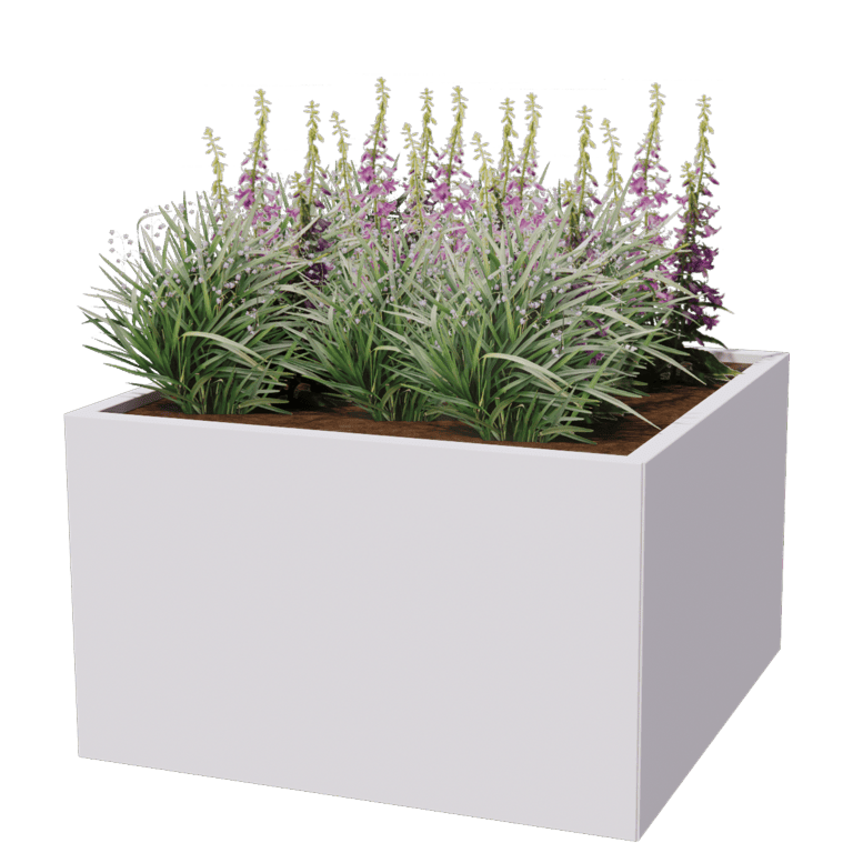 Jardinera de acero con tratamiento electrostático Miami 100 x 100 cm
