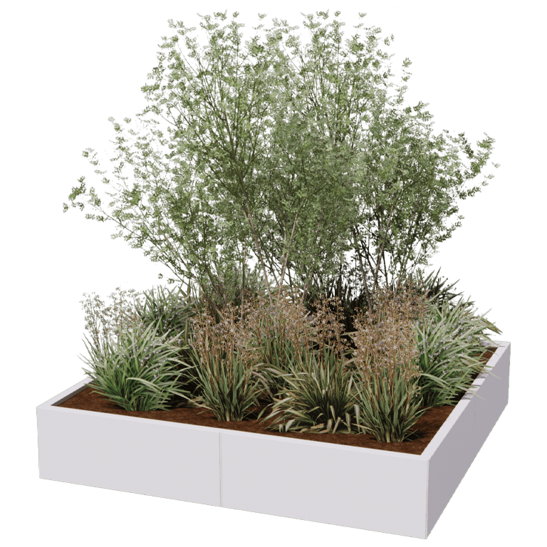 Jardinera de acero con tratamiento electrostático Miami xxl 160 x 160 cm
