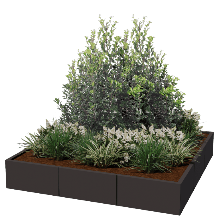 Jardinera de acero con tratamiento electrostático Miami xxl 180 x 180 cm