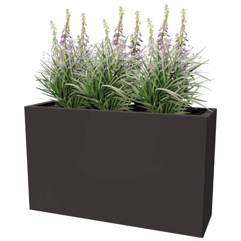 Jardinera de acero con tratamiento electrostático Texas 30 x 100 cm