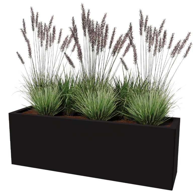 Jardinera de acero con tratamiento electrostático Texas 30 x 120 cm