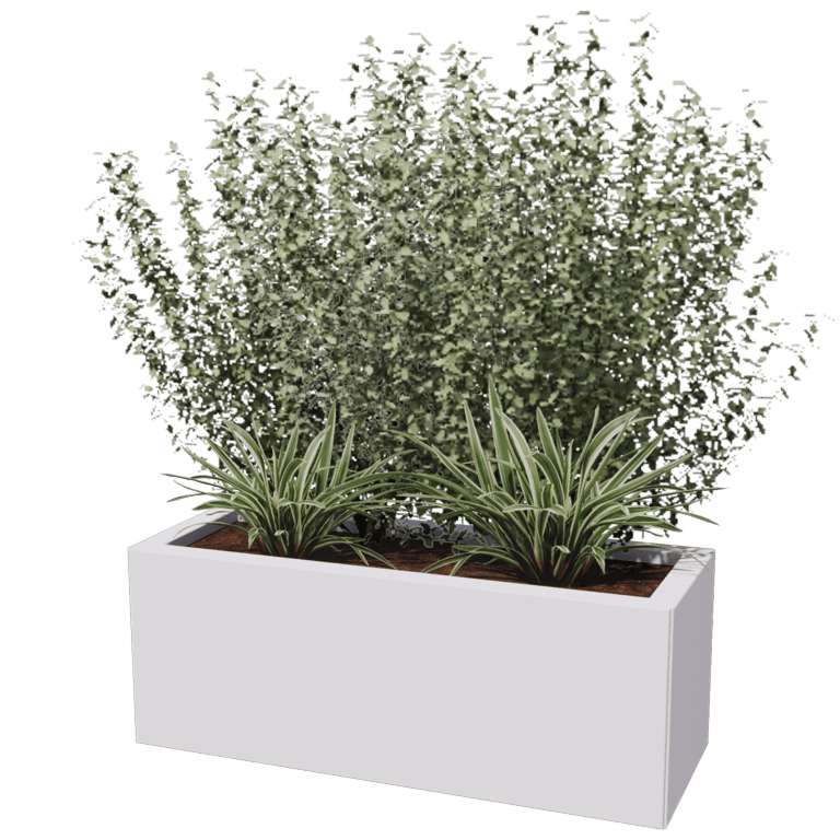 Jardinera de acero con tratamiento electrostático Texas 30 x 80 cm