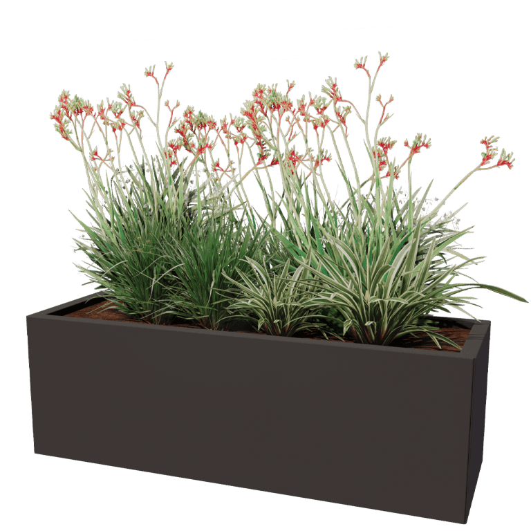 Jardinera de acero con tratamiento electrostático Texas 40 x 120 cm