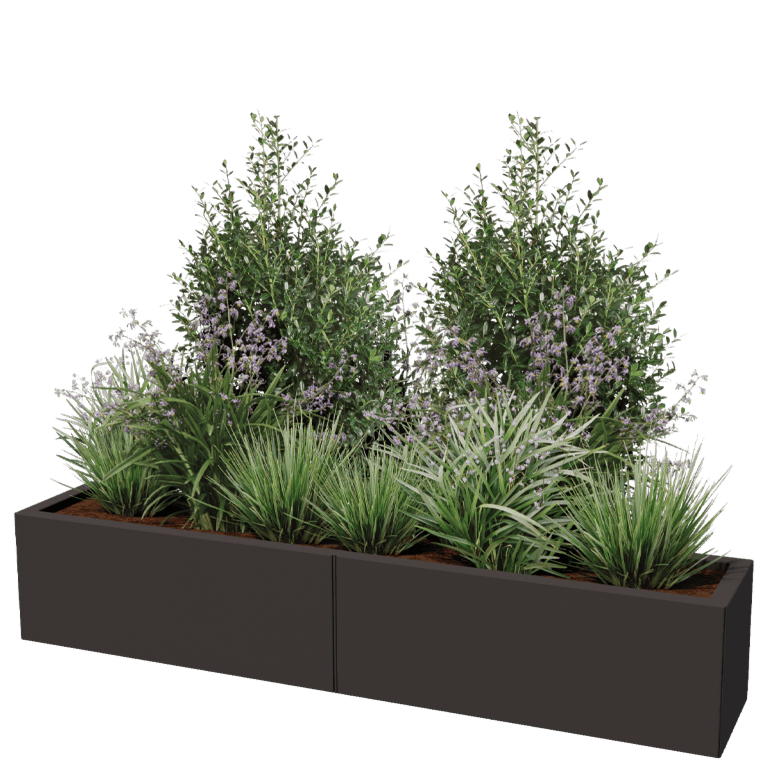 Jardinera de acero con tratamiento electrostático Texas xxl 160 x 30 cm