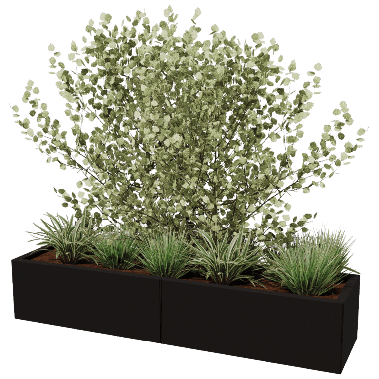 Jardinera de acero con tratamiento electrostático Texas xxl 160 x 40 cm