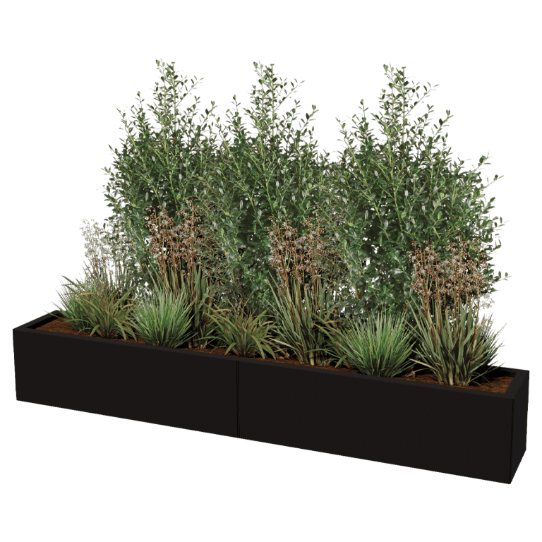 Jardinera de acero con tratamiento electrostático Texas xxl 200 x 30 cm