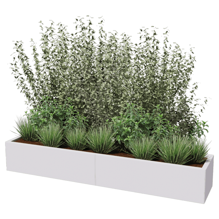 Jardinera de acero con tratamiento electrostático Texas xxl 200 x 40 cm