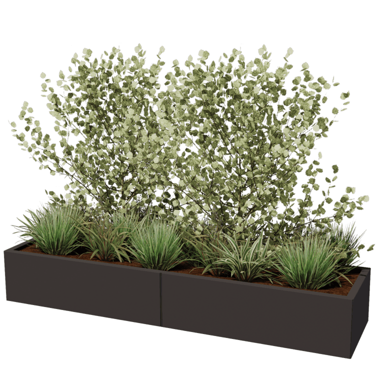 Jardinera de acero con tratamiento electrostático Texas xxl 200 x 50 cm