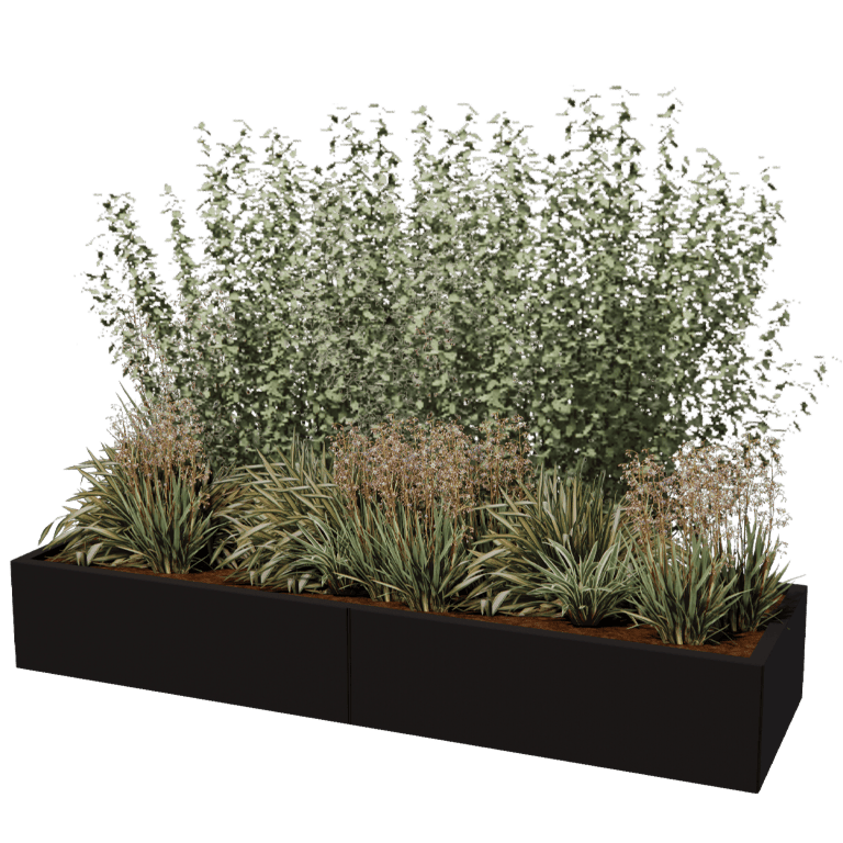 Jardinera de acero con tratamiento electrostático Texas xxl 200 x 60 cm
