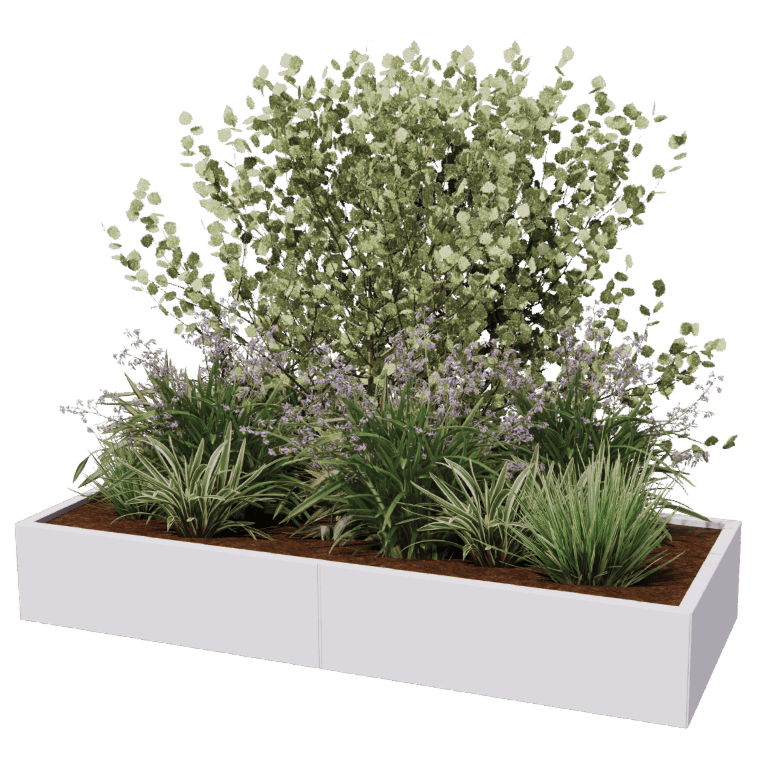 Jardinera de acero con tratamiento electrostático Texas xxl 200 x 80 cm