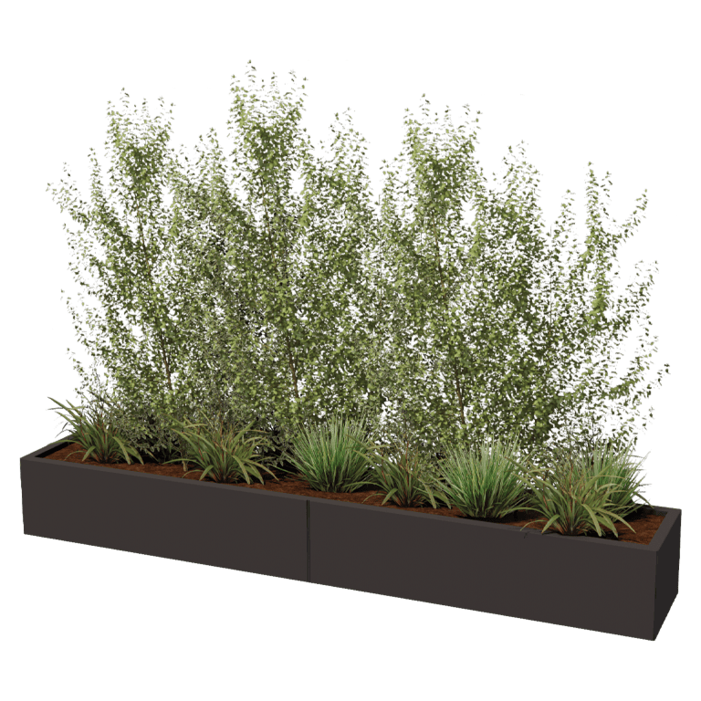 Jardinera de acero con tratamiento electrostático Texas xxl 240 x 40 cm