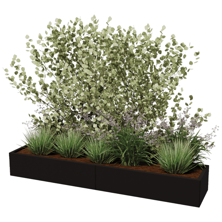 Jardinera de acero con tratamiento electrostático Texas xxl 240 x 50 cm