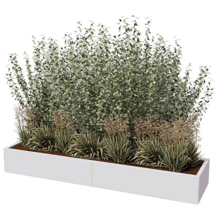 Jardinera de acero con tratamiento electrostático Texas xxl 240 x 60 cm