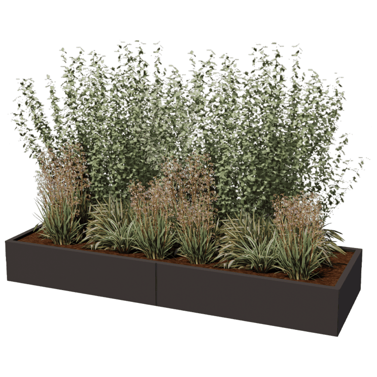 Jardinera de acero con tratamiento electrostático Texas xxl 240 x 80 cm