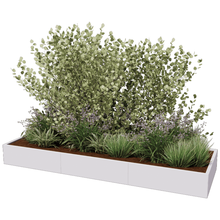 Jardinera de acero con tratamiento electrostático Texas xxl 300 x 100 cm