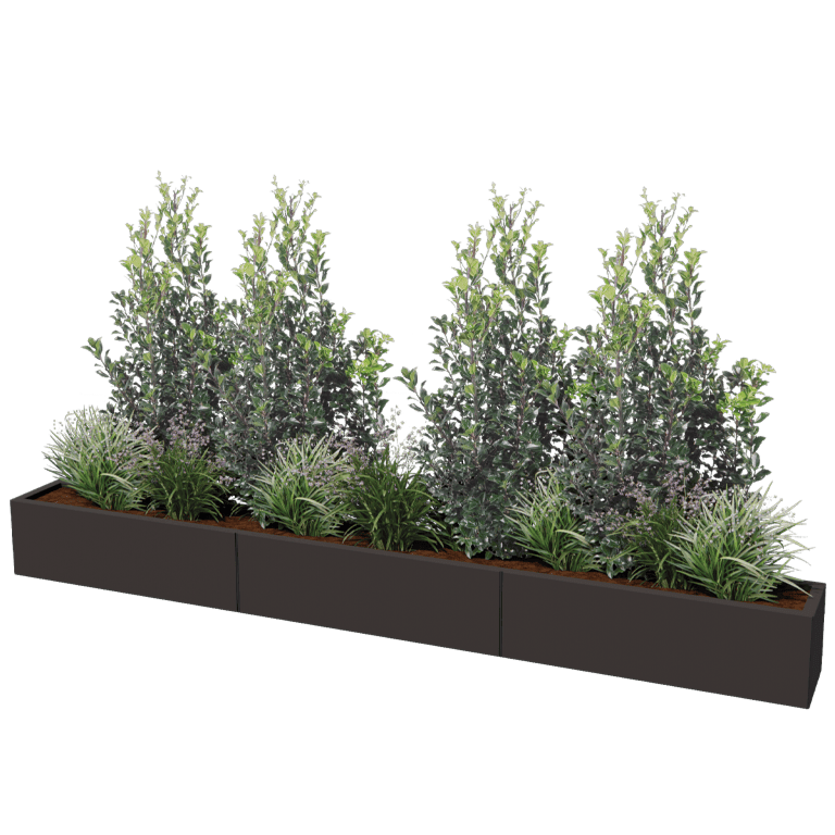Jardinera de acero con tratamiento electrostático Texas xxl 300 x 30 cm