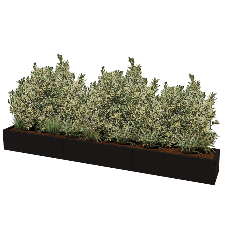 Jardinera de acero con tratamiento electrostático Texas xxl 300 x 40 cm