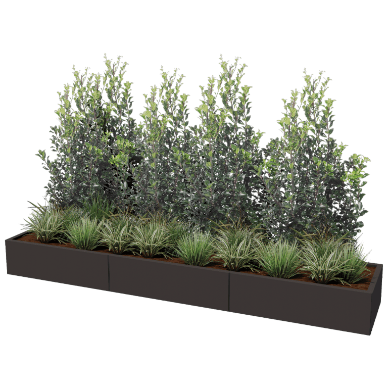 Jardinera de acero con tratamiento electrostático Texas xxl 300 x 60 cm