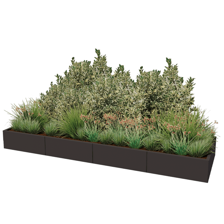 Jardinera de acero con tratamiento electrostático Texas xxl 320 x 100 cm