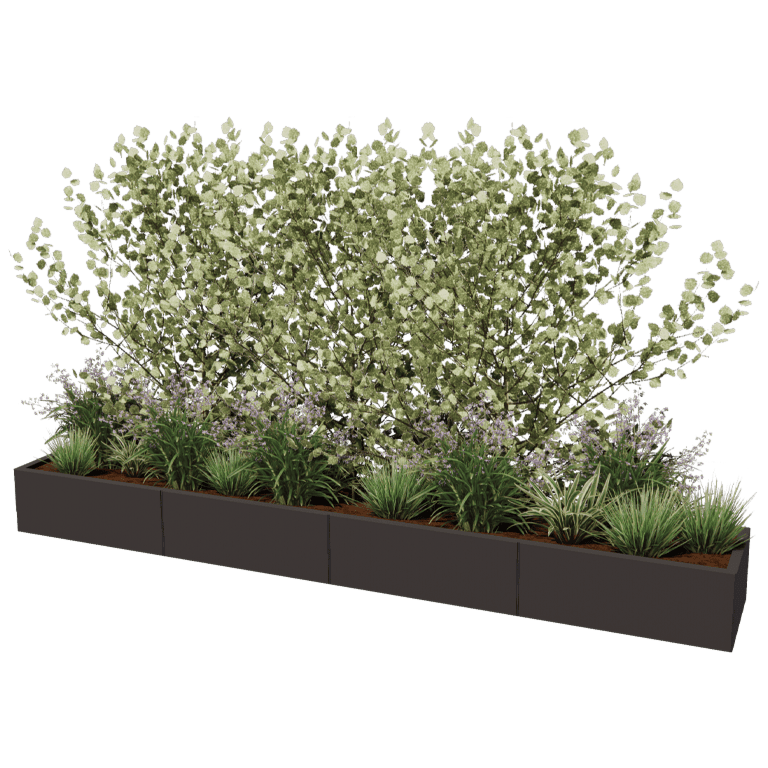 Jardinera de acero con tratamiento electrostático Texas xxl 320 x 50 cm