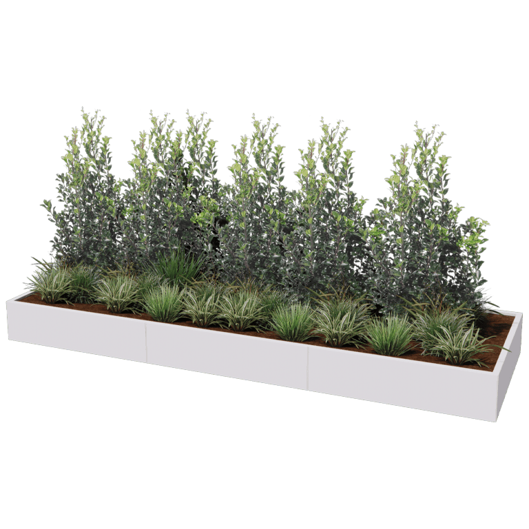 Jardinera de acero con tratamiento electrostático Texas xxl 360 x 120 cm
