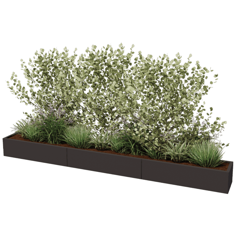 Jardinera de acero con tratamiento electrostático Texas xxl 360 x 40 cm
