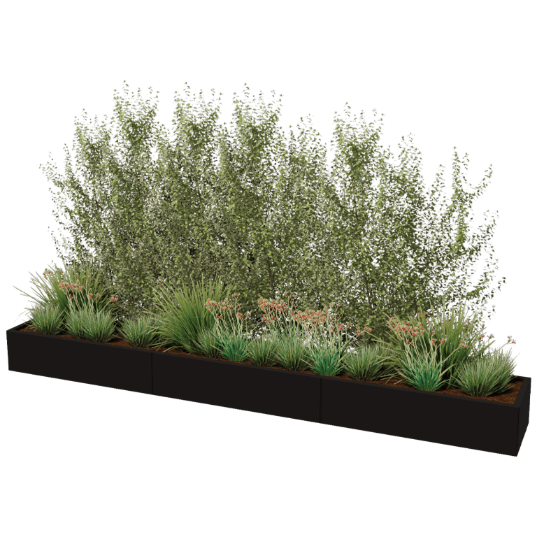 Jardinera de acero con tratamiento electrostático Texas xxl 360 x 50 cm