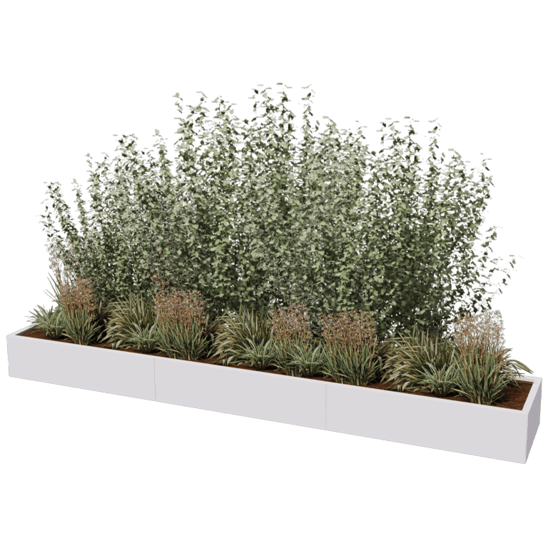 Jardinera de acero con tratamiento electrostático Texas xxl 360 x 60 cm
