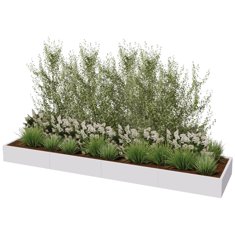 Jardinera de acero con tratamiento electrostático Texas xxl 400 x 100 cm