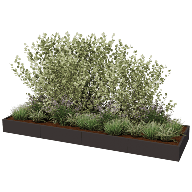 Jardinera de acero con tratamiento electrostático Texas xxl 400 x 120 cm