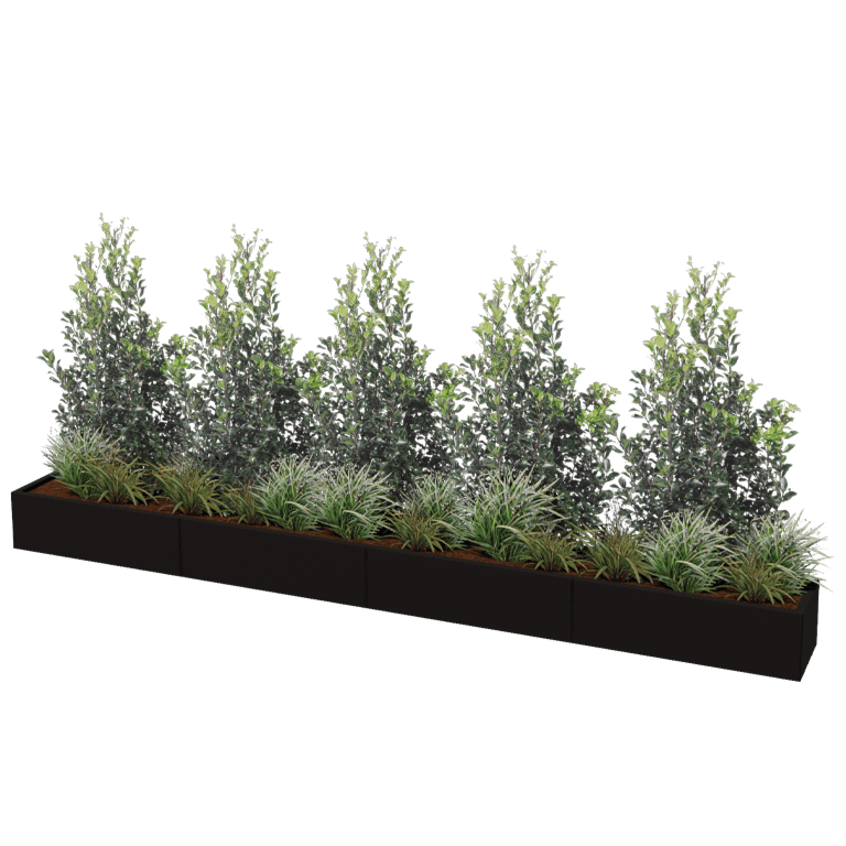 Jardinera de acero con tratamiento electrostático Texas xxl 400 x 40 cm
