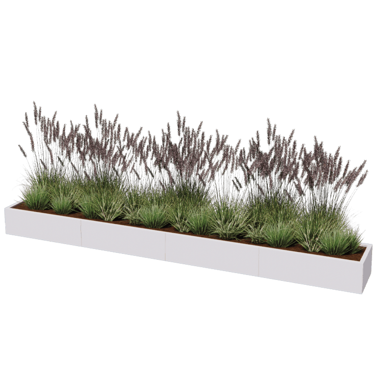 Jardinera de acero con tratamiento electrostático Texas xxl 400 x 50 cm