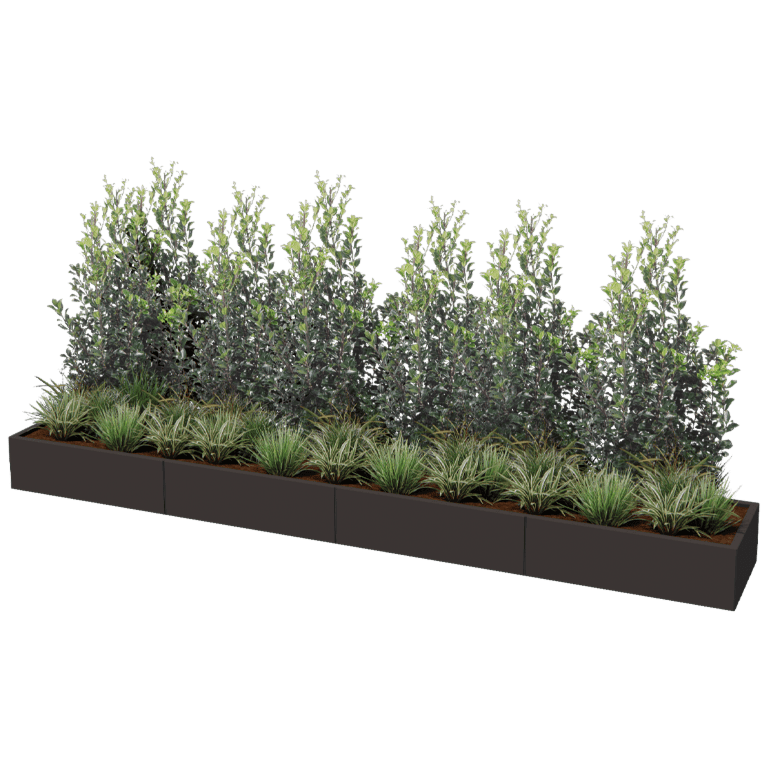 Jardinera de acero con tratamiento electrostático Texas xxl 400 x 60 cm