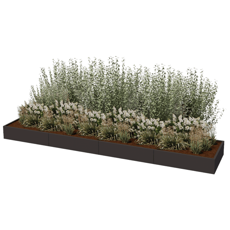 Jardinera de acero con tratamiento electrostático Texas xxl 480 x 100 cm