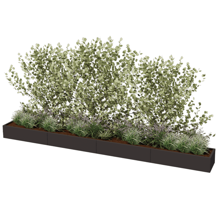 Jardinera de acero con tratamiento electrostático Texas xxl 480 x 50 cm