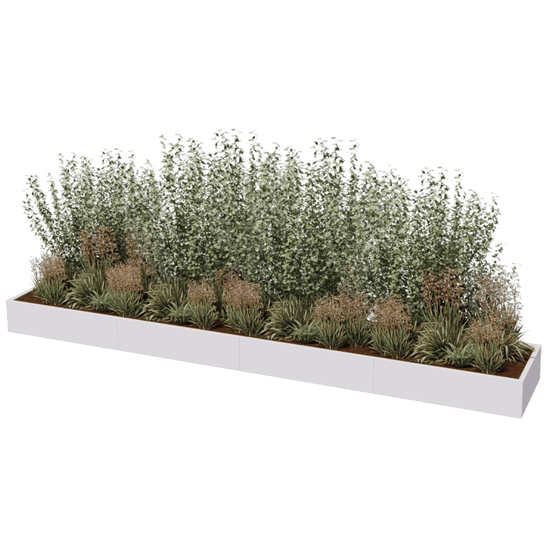 Jardinera de acero con tratamiento electrostático Texas xxl 480 x 80 cm