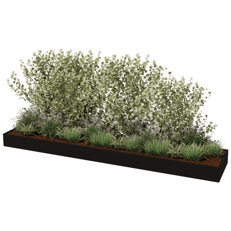 Jardinera de acero con tratamiento electrostático Texas xxl 500 x 100 cm