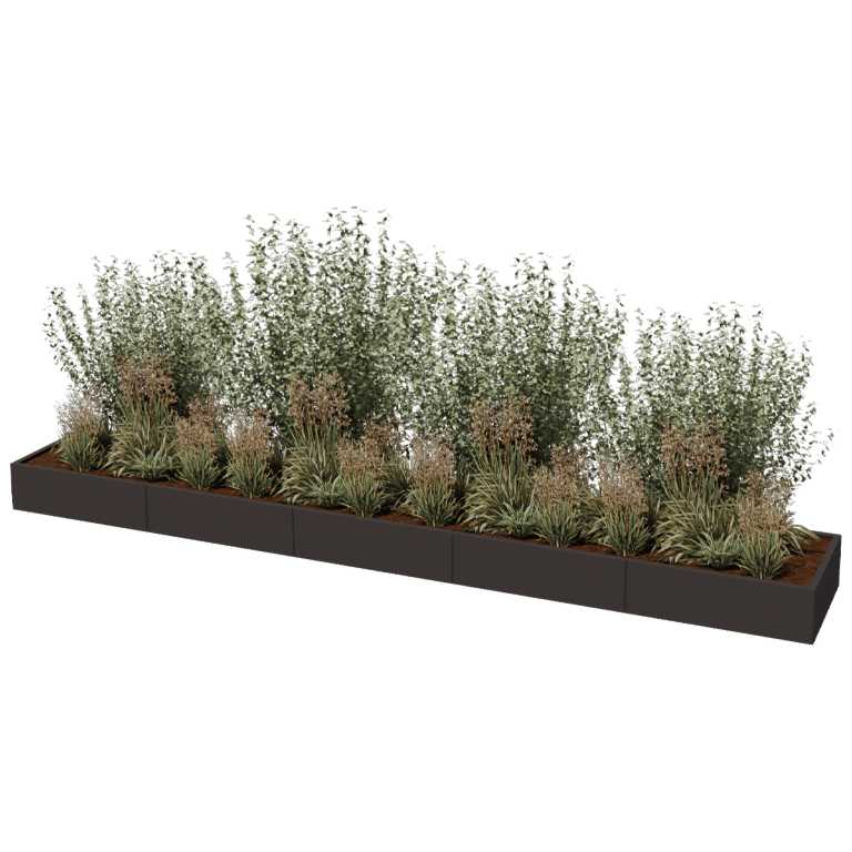Jardinera de acero con tratamiento electrostático Texas xxl 500 x 80 cm