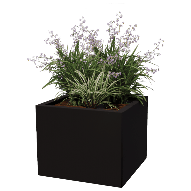 Jardinera de acero con tratamiento electrostático Miami 50 x 50 cm