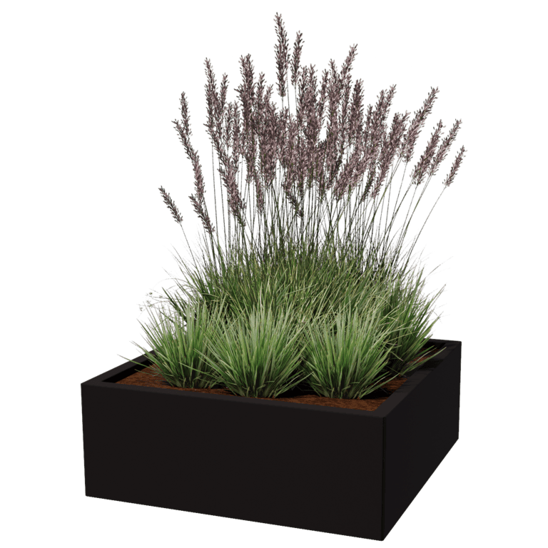Jardinera de acero con tratamiento electrostático Miami 80 x 80 cm