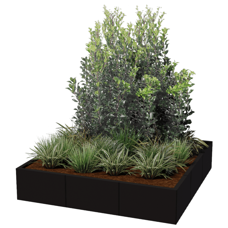 Jardinera de acero con tratamiento electrostático Miami xxl 150 x 150 cm