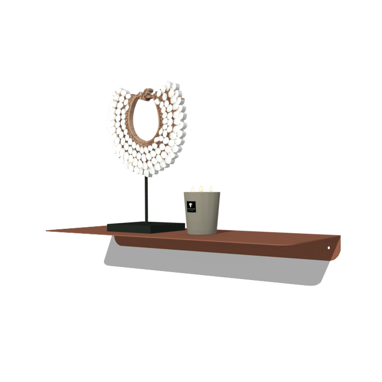 Estante de pared de acero con recubrimiento en polvo en forma de L 60 x 20 cm