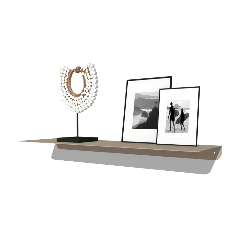 Estante de pared de acero con recubrimiento en polvo en forma de L 80 x 20 cm