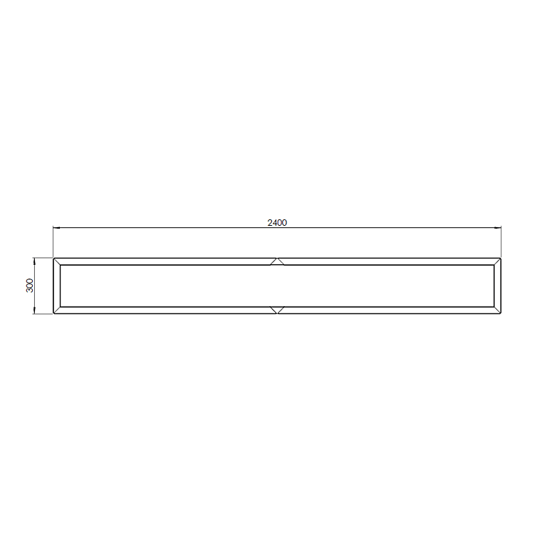 Jardinera de acero galvanizado Texas xxl 2400x300