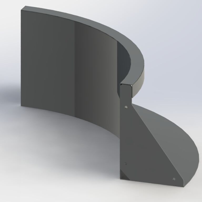 Curva interior de acero con recubrimiento de polvo 50 x 50 cm (altura 30 cm)