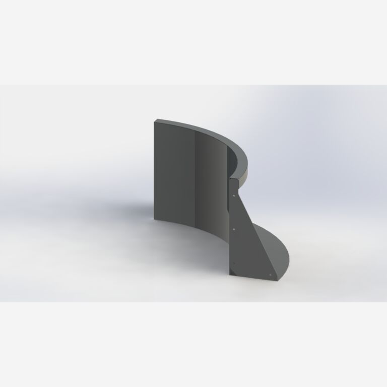 Curva interior de acero con recubrimiento de polvo 500x500 mm (altura 400 mm)