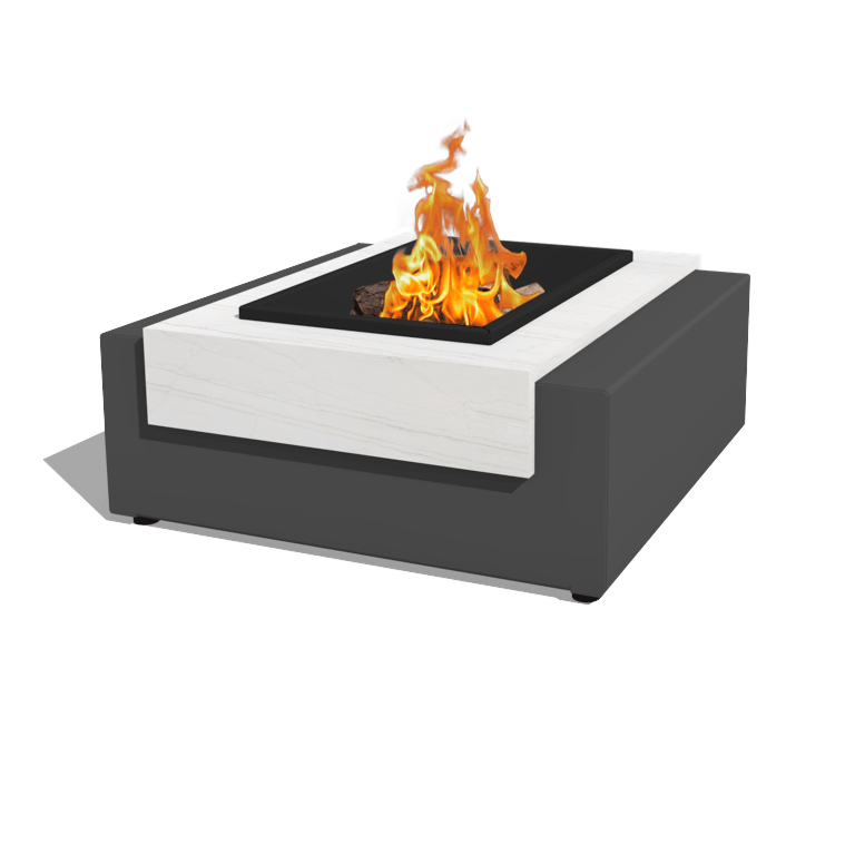 Mesa de fuego de aluminio Erice 80 x 80 x 30 cm